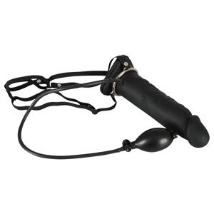 You2Toys - Nafukovací Strap-On - dutý, silikónový dildo (čierny)