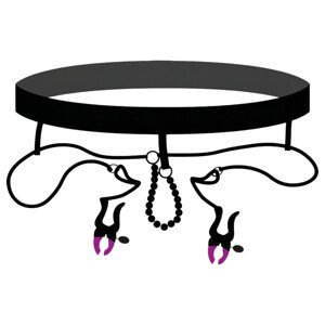 Bad Kitty - intímna svorka s nohavičkami - fialovo-čierna (S-L)