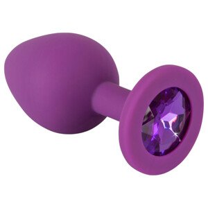 Farebná RADOSŤ - silikónová análny plug - stredná (fialová)