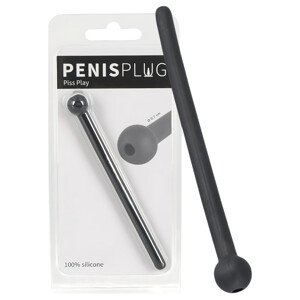 Dilator Piss Play - dutý, silikónový dilátor (čierny)