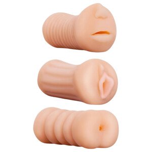 XXX To GO Juicy sada (3ks) - umelá vagína, ústa, zadoček masturbátor