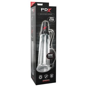 PDX Elite - 2v1 - vákuová pumpa a masturbátor (transparentný)