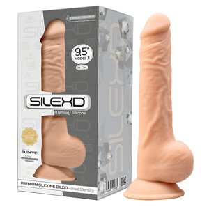 / Silexd 9,5 - prísavný dildo - 24 cm (naturálny)
