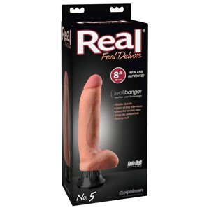 Real Feel Deluxe No.5 - Semenníkový, realistický vibrátor (prírodný)