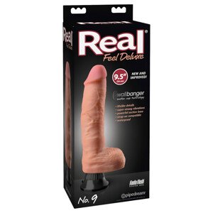 Real Feel Deluxe No.9 - realistický vibrátor s vajíčkami (prírodný)