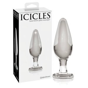 Icicles No. 26 - kónické, sklenené análne kolík (priehľadný)