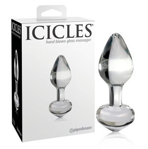 Icicles No. 44 - kužeľový, sklenený análne kolík (priehľadný)