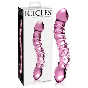 Icicles No. 55 - obojstranné, G-bod sklené dildo (ružové)