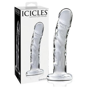Icicles No. 62 - sklenené dildo s penisom (priehľadné)