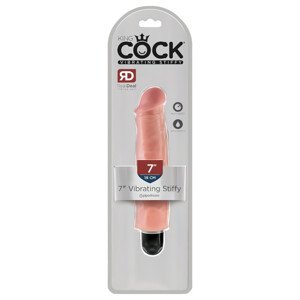 King Cock 7 Stiffy - vodotesný, realistický vibrátor (18cm) - prírodný