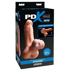 PDX Reach Around - 2v1 umelý zadok a návlek na penis (prírodný)