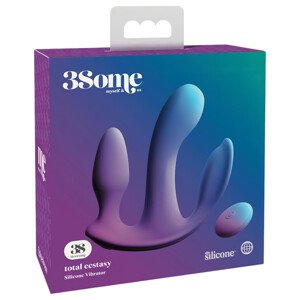 3Some celková extáza - akku rádio trojitý vibrátor (fialový)