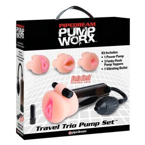 Pipedream Travel Trio - vibračná sada na penis (čierna)
