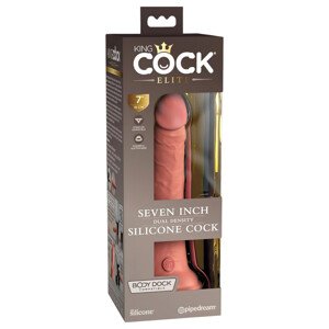 King Cock Elite 7- prísavný, realistický dildo (18cm) - prirodzený