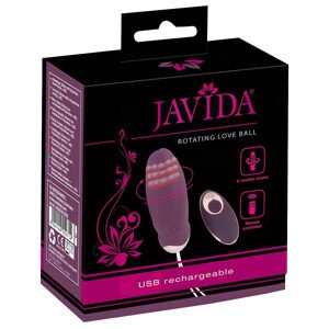 Javida - rádiové, rotačné vibračné vajíčko s perličkami (fialové)