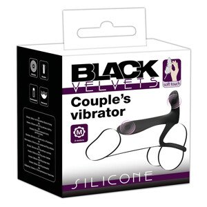 Black Velvet - nabíjateľný 2v1 pár vibrátor a erekčný krúžok (čierna)