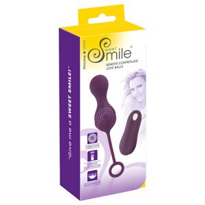 SMILE RC Láska Guľôčky - dobíjacie, rádiové vibračné vajíčko (fialové)