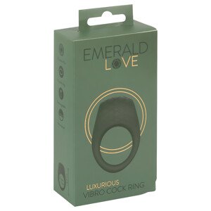 Emerald Love - nabíjateľný, vodotesný vibračný krúžok na penis (zelený)