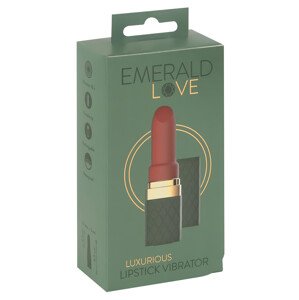 Emerald Love - nabíjací, vodotesný vibrátor v tvare rúžu (červený)