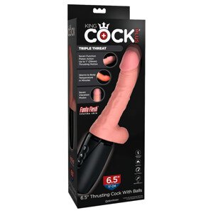 King Cock Plus 6,5 - semenníkový vibračný posúvač - prírodný