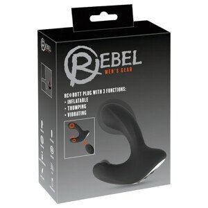 Rebel RC - nabíjateľný, rádiovo ovládaný anál vibračný pumpička (čierna)