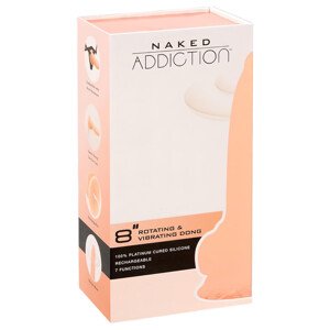 Naked Addiction Rotating 8 - otáčací vibrátor (20 cm) - prírodný