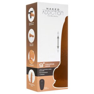Naked Addiction Thrusting 9 - pulzujúci vibrátor - tmavý (23cm)