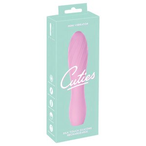 Cuties Mini 3 - akumulátorový, vodotesný, rebrovaný vibrátor (ružový)