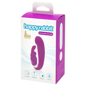 Happyrabbit Mini G - nabíjací G-bod vibrátor s klitickým ramenom (fialový)