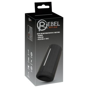 Rebel Blow Job - nabíjateľný masturbátor s 3 funkciami (čierny)