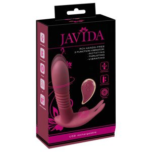 Javida RC - bezdrôtový, 3-funkčný klitový vibrátor (červený)