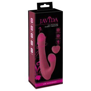 Javida - rádio, rotačný vibrátor s ramenom na klitoris (červený)