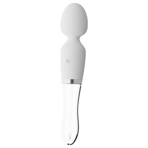 Liaison Wand - silikónovo-sklenený LED vibrátor (priehľadný)