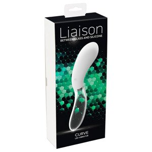 Liaison Curve - nabíjací LED vibrátor (priesvitno-biely)