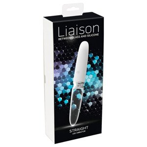 Liaison Straight - nabíjací, LED vibrátor (priesvitný-biely)