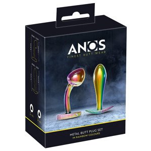 ANOS Metal Rainbow - kovový anál plug set (2 dielny)