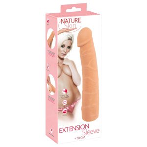 Nature Skin - predĺžujúci, hrubší návlek na penis (24 cm)