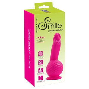 SMILE Powerful - nabíjací vibrátor s dvoma motormi a prísavkou (ružový)