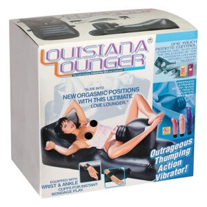 Louisiana Lounger - erotické kreslo s vibrátorom (čierne)