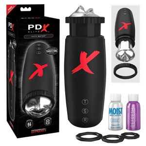 PDX Moto Bator - sacie pohybujúce sa pery masturbátor (čierny)