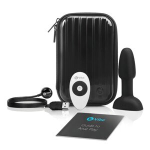 b-Vibe Rimming - rotačný anál vibrátor s guľôčkami (čierny)