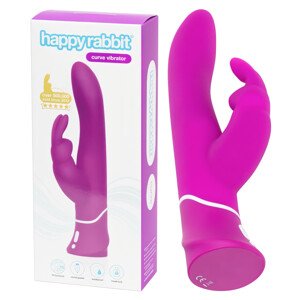 Happyrabbit Curve - vodotesný vibrátor s ramenom (fialový)
