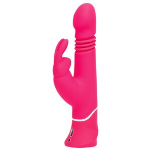 Happyrabbit Thrusting - nabíjateľný, s ramenom na klitoris, pohyblivý vibrátor (ružový)
