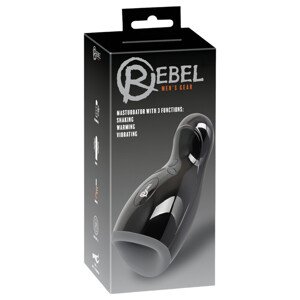 Rebel - hrejúci, vibrujúci, hore-dole pohybujúci sa masturbátor (čierny)