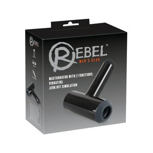 Rebel - nabíjateľný pohybujúci sa vibrátor pre mužov (čierny)