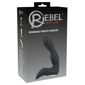Rebel - nabíjateľný vibrátor na prostatu s penisom (čierny)