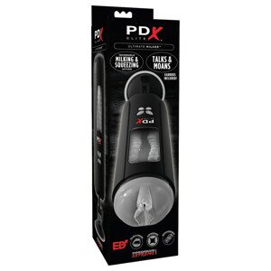 PDX Ultimate Milker - sací - vibračný masturbátor (čierny)