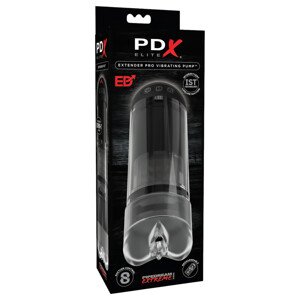 PDX Elite Extender Pro - nabíjacia sania vibračná umelá vagína (čierna)