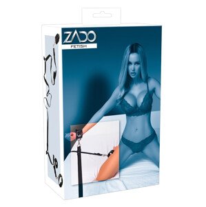 ZADO - kožený set na pripútanie k posteli (čierny)
