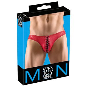Svenjoyment - čierne čipkované pánske spodky (červené) - L